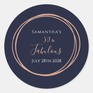Sticker Rond 50e anniversaire Rose de la Marine