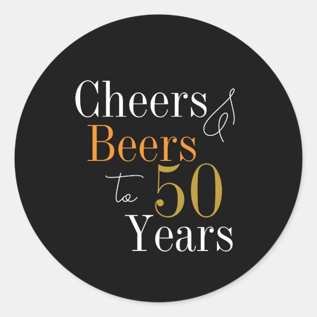 Sticker Rond 50e anniversaire Soeurs Bières Black Gold Party (Devant)