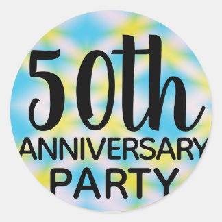 Sticker Rond 50e anniversaire Tie Dye