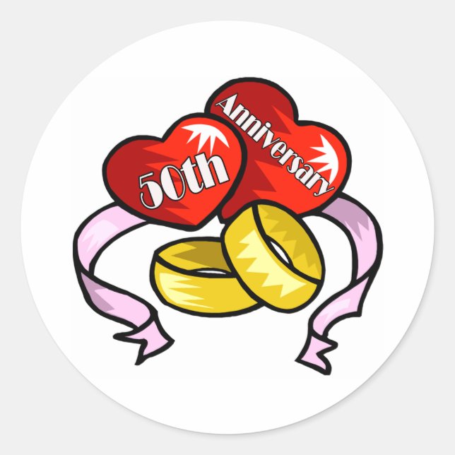 Sticker Rond 50e anniversaire w (Devant)