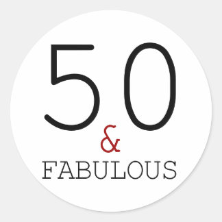 Sticker Rond 50e et fabuleuse typographie 50e anniversaire