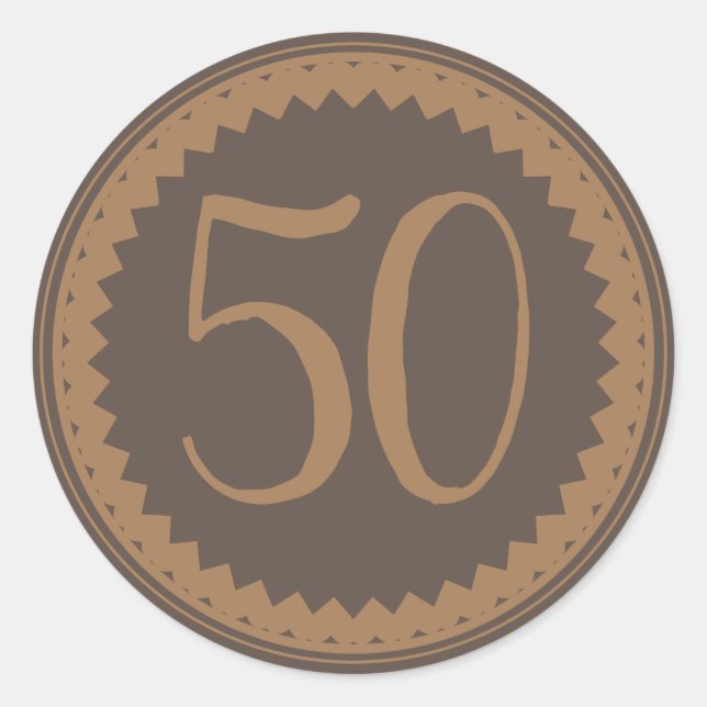 Sticker Rond 50e fête d'anniversaire Parties scintillant d'arge (Devant)