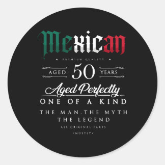 Sticker Rond 50E Mexicaine 50 Ans Né Au Mexique