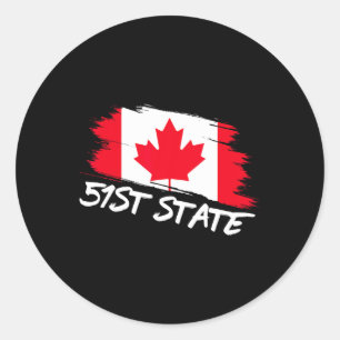 Sticker Rond 51e État Canada 51 Mème drôle Trump