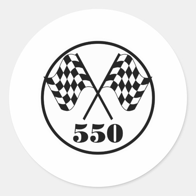 Sticker Rond 550 drapeaux À damiers (Devant)