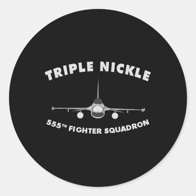 Sticker Rond 555E Escadron De Combat Le Triple Nickle (Devant)