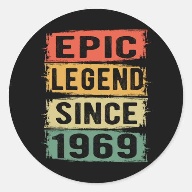 Sticker Rond 56 Ans Anniversaire 1969 Légende épique 56e annive (Devant)
