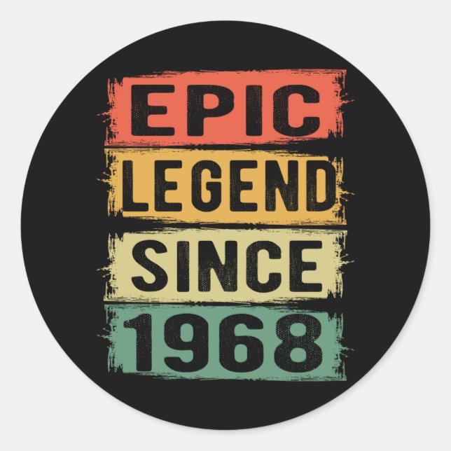 Sticker Rond 57 ans Anniversaire 1968 Epic Légende 57e annivers (Devant)
