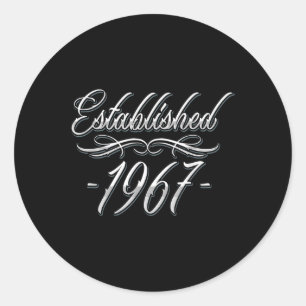 Sticker Rond 58 Ancien Tattoo Lover 1967 58e anniversaire