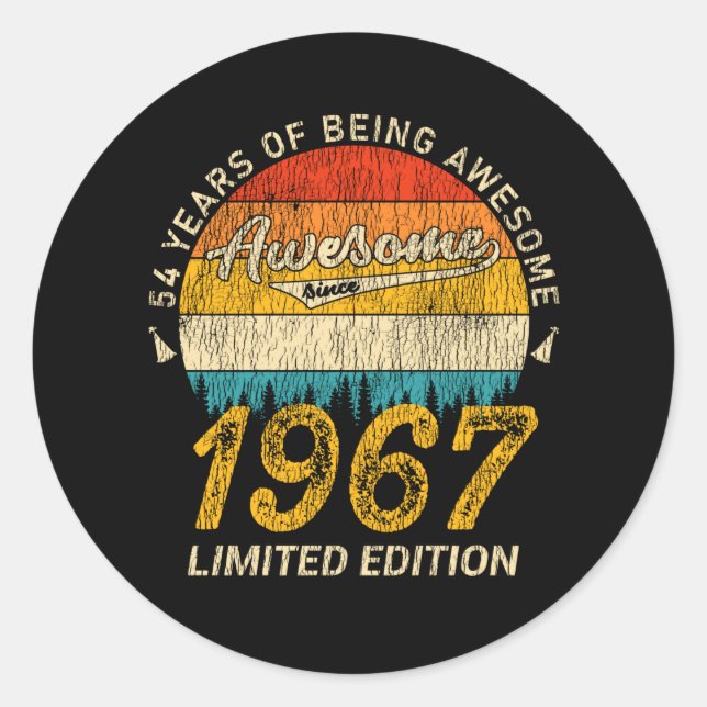 Sticker Rond 58 Ans 1967 Rétro Magnifique 58e anniversaire Cade (Devant)