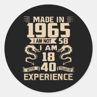 Sticker Rond 58E Dragon Fabriqué En 1965 58