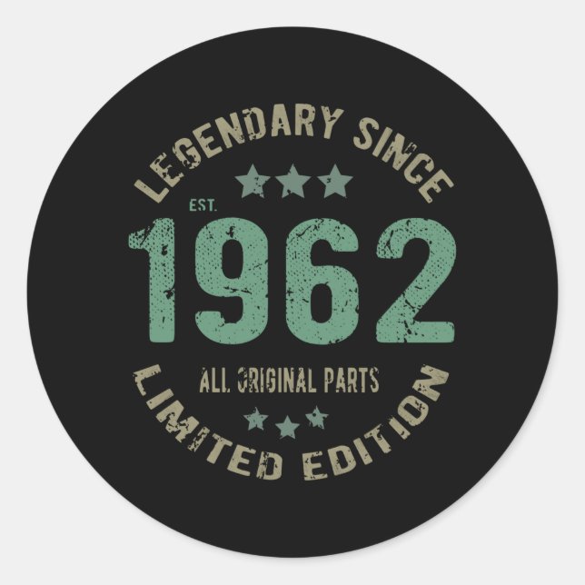 Sticker Rond 59 ans Légende Anniversaire 59e anniversaire (Devant)