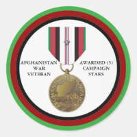 5 ÉTOILES DE CAMPAGNE VÉTÉRAN DE GUERRE EN AFGHANI