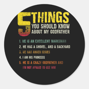 Sticker Rond 5 Les Choses À Savoir Sur Le Parrain Godfather God