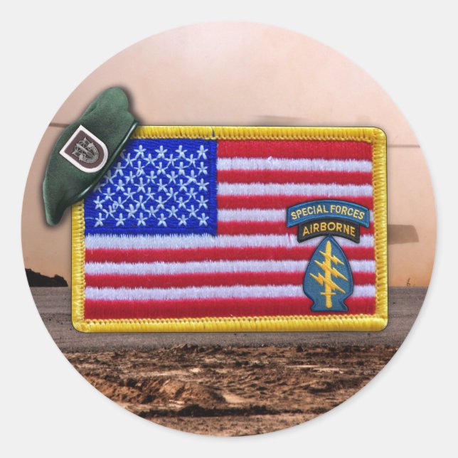 Sticker Rond 5e Anciens combattants des forces spéciales du for (Devant)
