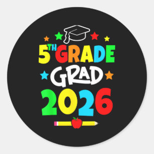 Sticker Rond 5e année 2026 cinquième année diplômé école primai