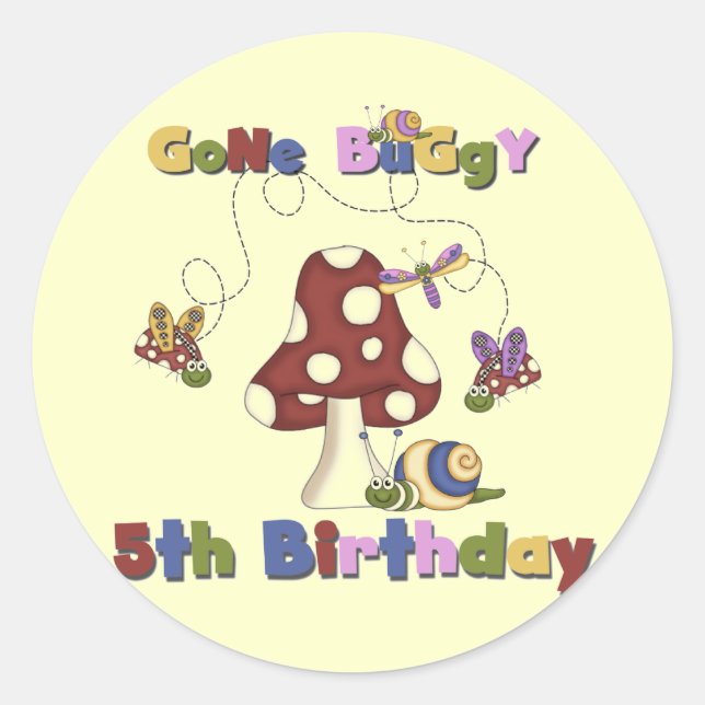 Sticker Rond 5e Bogue Anniversaire Tshirts et cadeaux (Devant)