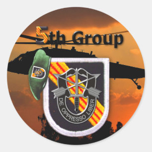 Sticker Rond 5e Classe SFG du Groupe des forces spéciales Beret
