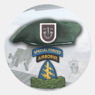 Sticker Rond 5e forces spéciales Green Berets vétérans flash St
