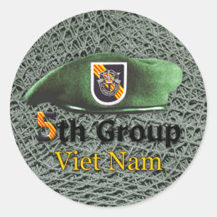Sticker Rond 5e Groupe des forces spéciales Berets verts Guerr