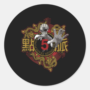 Sticker Rond 5fdp - Kung Fu Tattoo