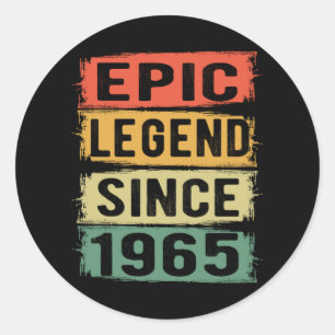 Sticker Rond 60 ans Anniversaire 1965 Epic Légende 60e annivers