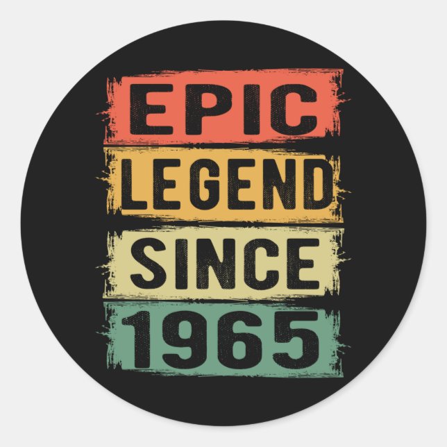 Sticker Rond 60 ans Anniversaire 1965 Epic Légende 60e annivers (Devant)