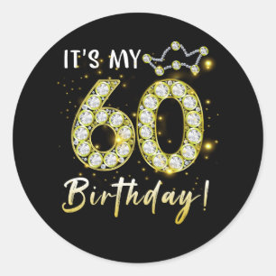 Sticker Rond 60 ans C_s mon anniversaire 60e anniversaire Diamo