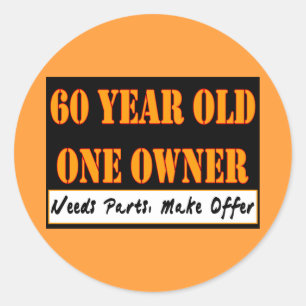 Sticker Rond 60 ans, un propriétaire - les pièces des besoins
