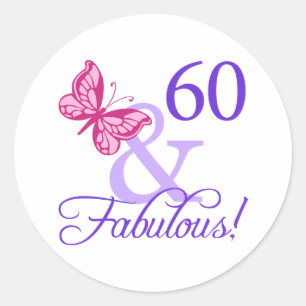 Sticker Rond 60 Et Fabuleux Anniversaire