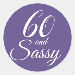 Sticker Rond 60 et Sassy   Typographie 60e anniversaire