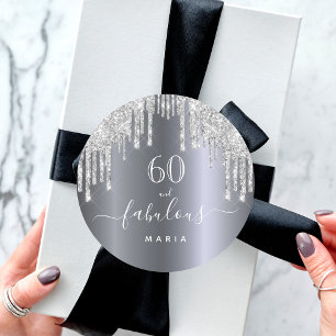 Sticker Rond 60 fabuleux anniversaire parties scintillant étinc
