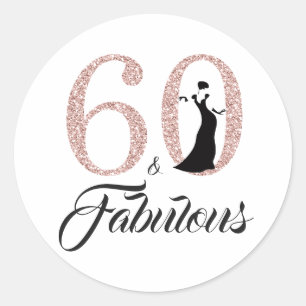 Sticker Rond 60 Fabuleux Pink Parties scintillant Typographie 6