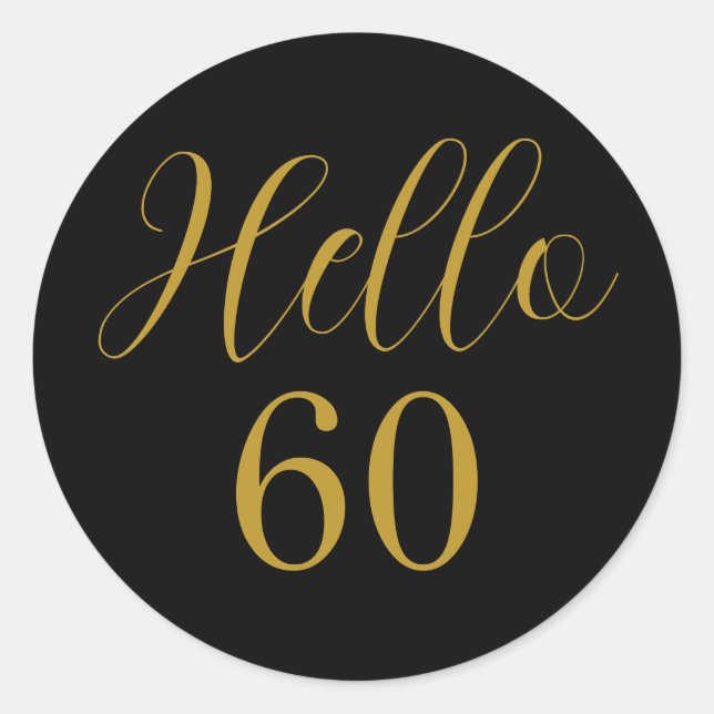 Sticker Rond 60e anniversaire Black Gold Anniversaire (Devant)