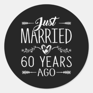 Sticker Rond 60E Anniversaire Du Mariage Mariage De 60 Ans