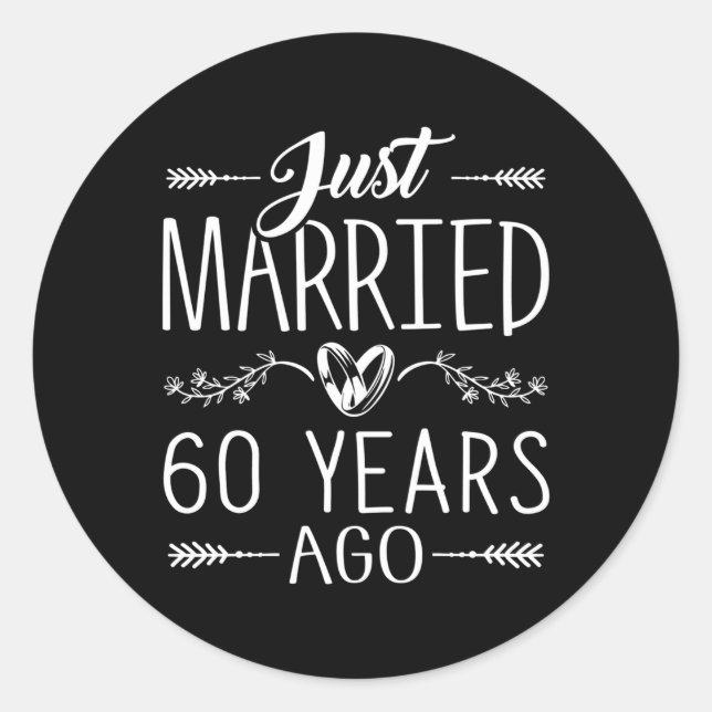 Sticker Rond 60E Anniversaire Du Mariage Mariage De 60 Ans (Devant)