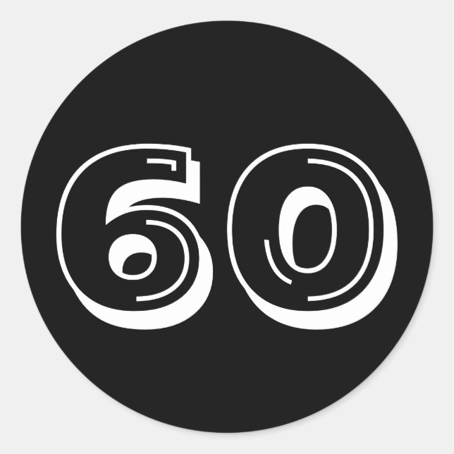 Sticker Rond 60e anniversaire noir (Devant)