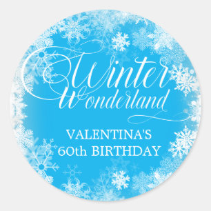 Sticker Rond 60e anniversaire Wonderland Winter Wonderland Snow