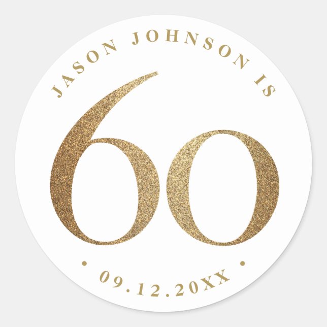 Sticker Rond 60e fête d'anniversaire (Devant)