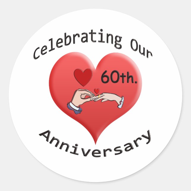 Sticker Rond 60ème. Anniversaire mariage (Devant)