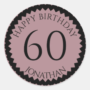 Sticker Rond 60th Birthday Party ajouter votre nom joli