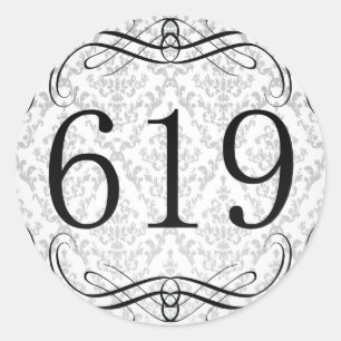 Sticker Rond 619 Indicatif régional