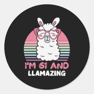 Sticker Rond 61 ans Anniversaire lamazing 61e anniversaire Llam