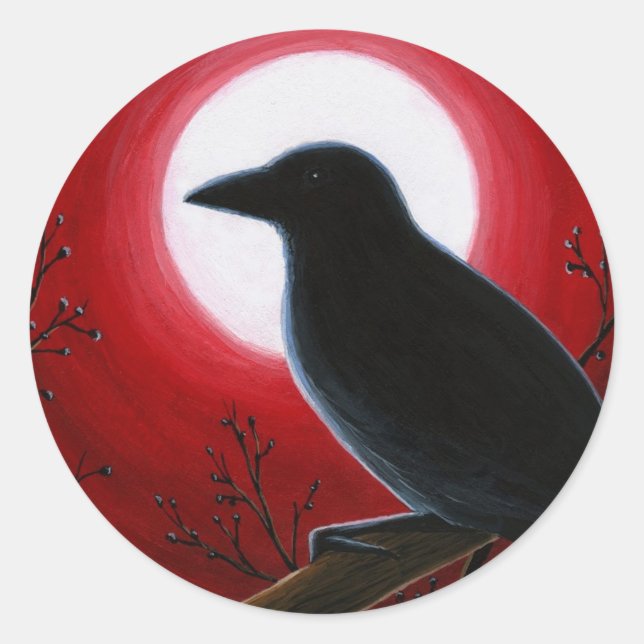 Sticker Rond 62 Crow Raven (Devant)