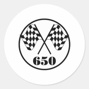 Sticker Rond 650 drapeaux Checkered