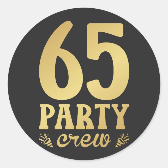 Sticker Rond 65 membres d'équipage 65e anniversaire (Devant)