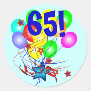 Sticker Rond 65 ! Ou n'importe quel anniversaire d'âge monte e