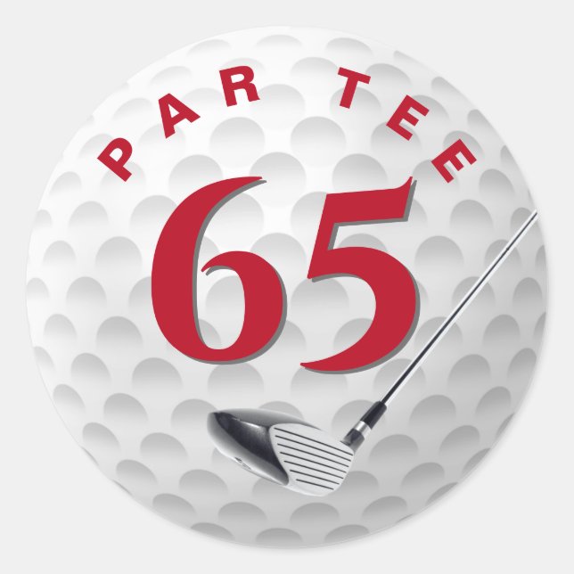 Sticker Rond 65e anniversaire Golf Ball (Devant)