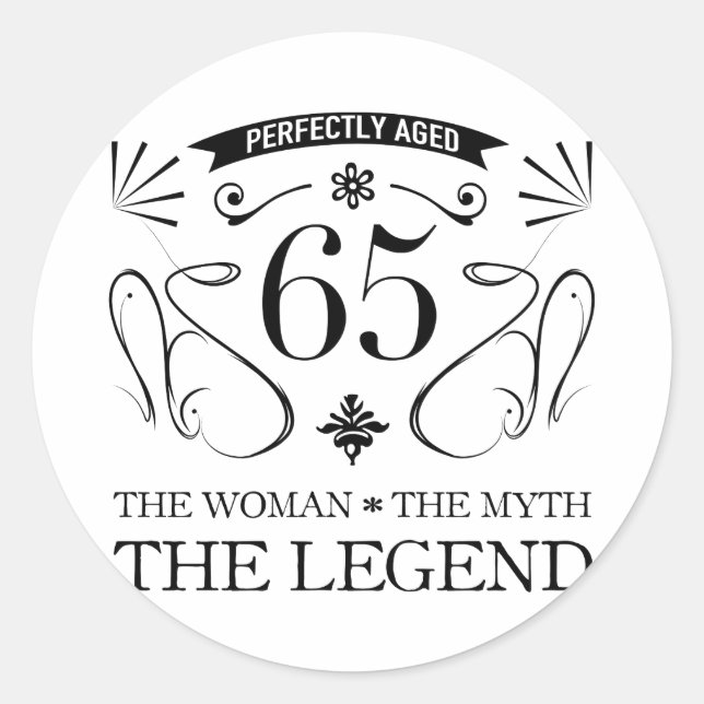 Sticker Rond 65e anniversaire pour les femmes (Devant)