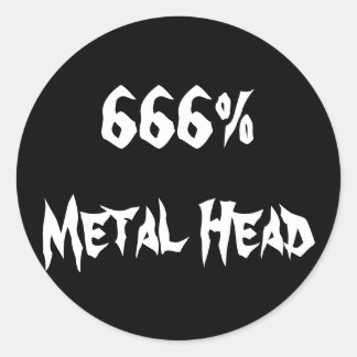Sticker Rond 666%Tête métallique